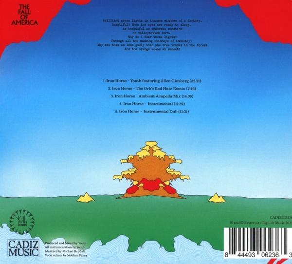 Albumcover mit Text und einer kleinen Illustration eines Baumes und einer aufgehenden Sonne. Schwarzer Hintergrund.