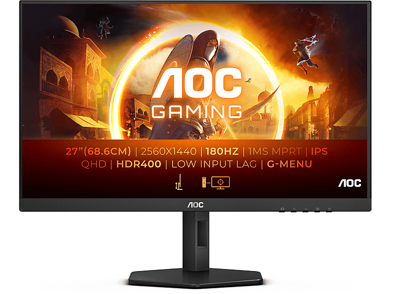 AOC Q27G4X 27 Zoll  QHD  Gaming Monitor  0,5 ms Reaktionszeit 180 Hz 