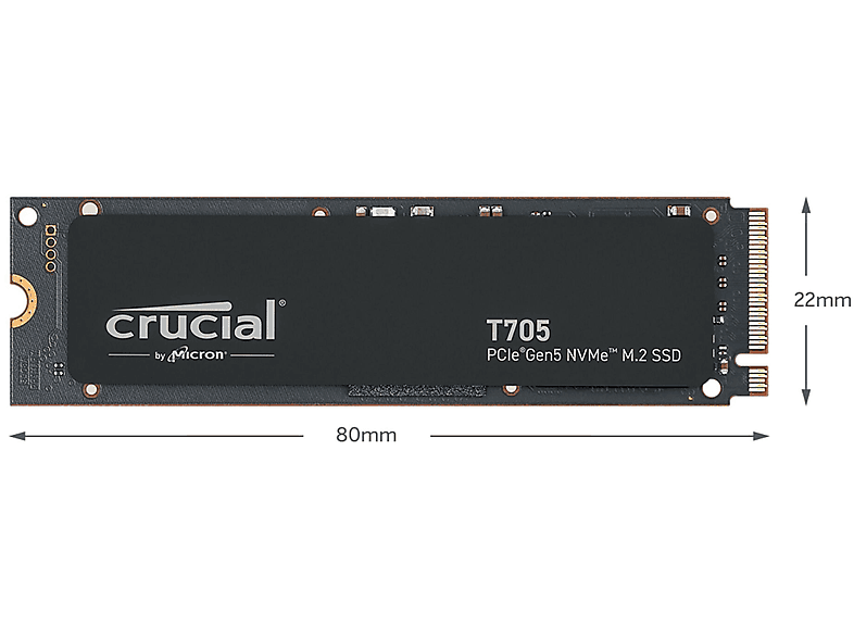 Thumbnail - CRUCIAL T705 PCIe Gen5 NVMe Festplatte, 2 TB SSD M.2, intern