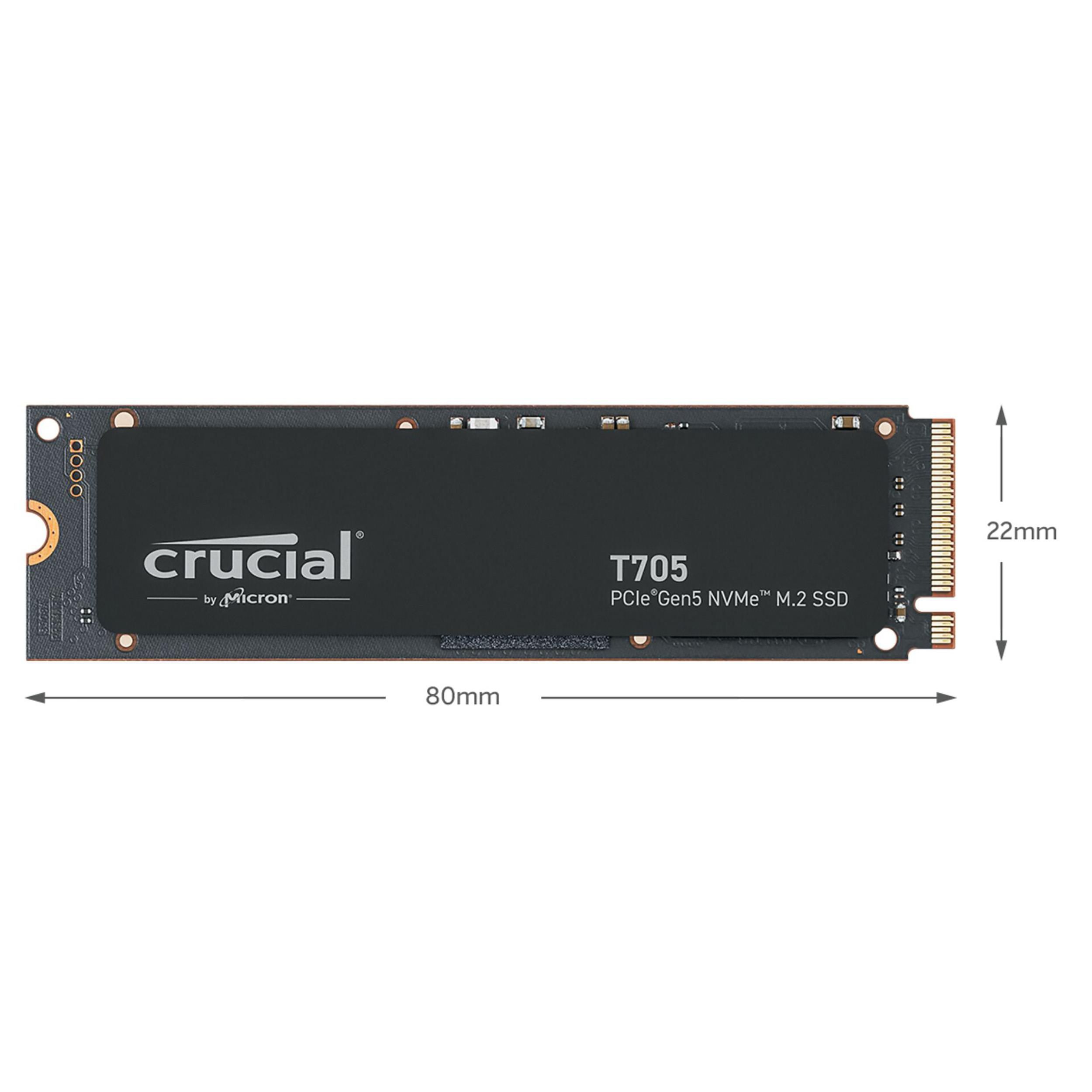 CRUCIAL T705 PCIe Gen5 NVMe Festplatte, 4 TB SSD M.2, intern