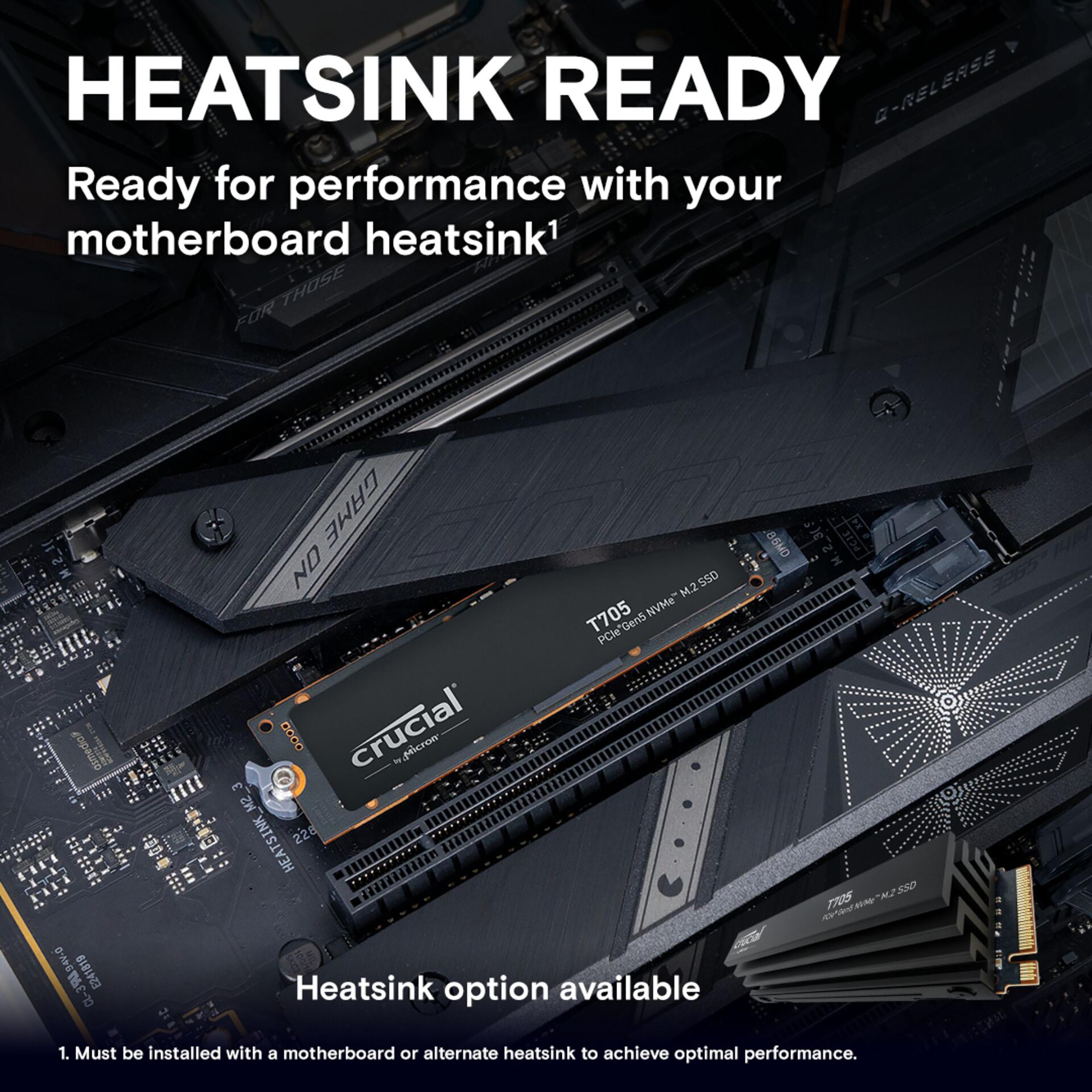 CRUCIAL T705 PCIe Gen5 NVMe Festplatte, 4 TB SSD M.2, intern
