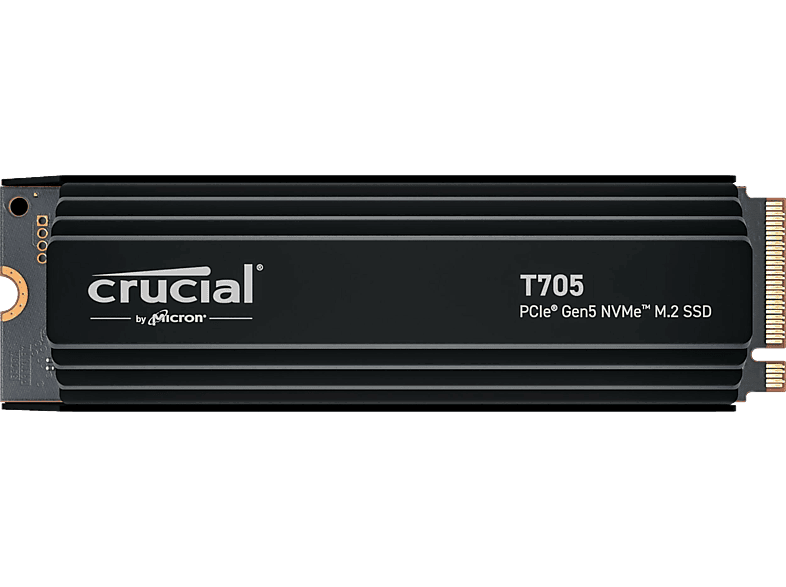 CRUCIAL T705 PCIe Gen5 NVMe Festplatte mit Heatsink, 1 TB SSD M.2, intern