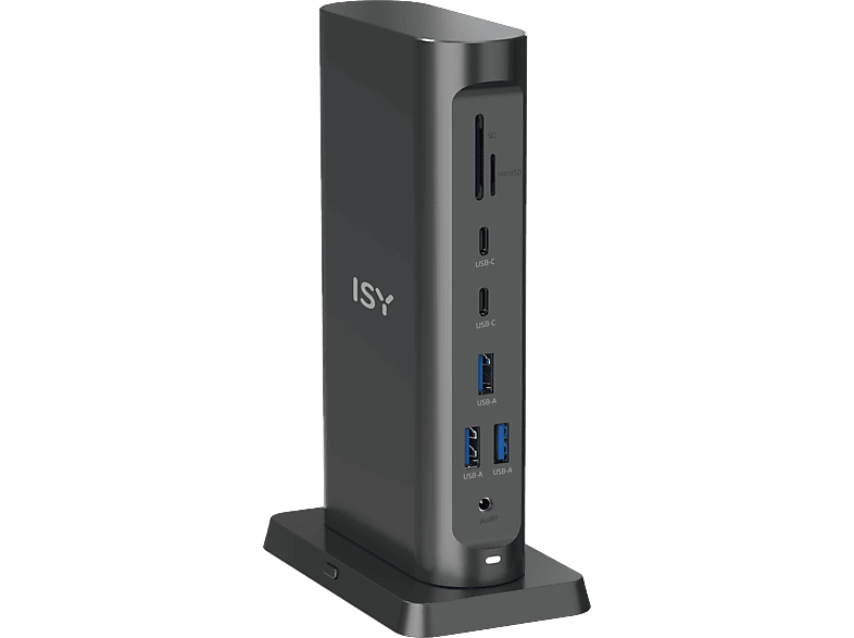 ISY IDO-3000 Docking Station, USB 3.1, 100W Laden, Schwarz; Dockingstation