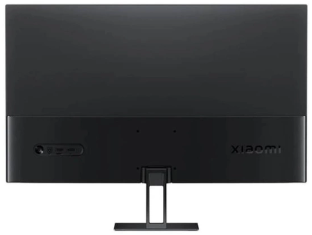 Tył czarnego monitora komputera z portami i nazwą marki.