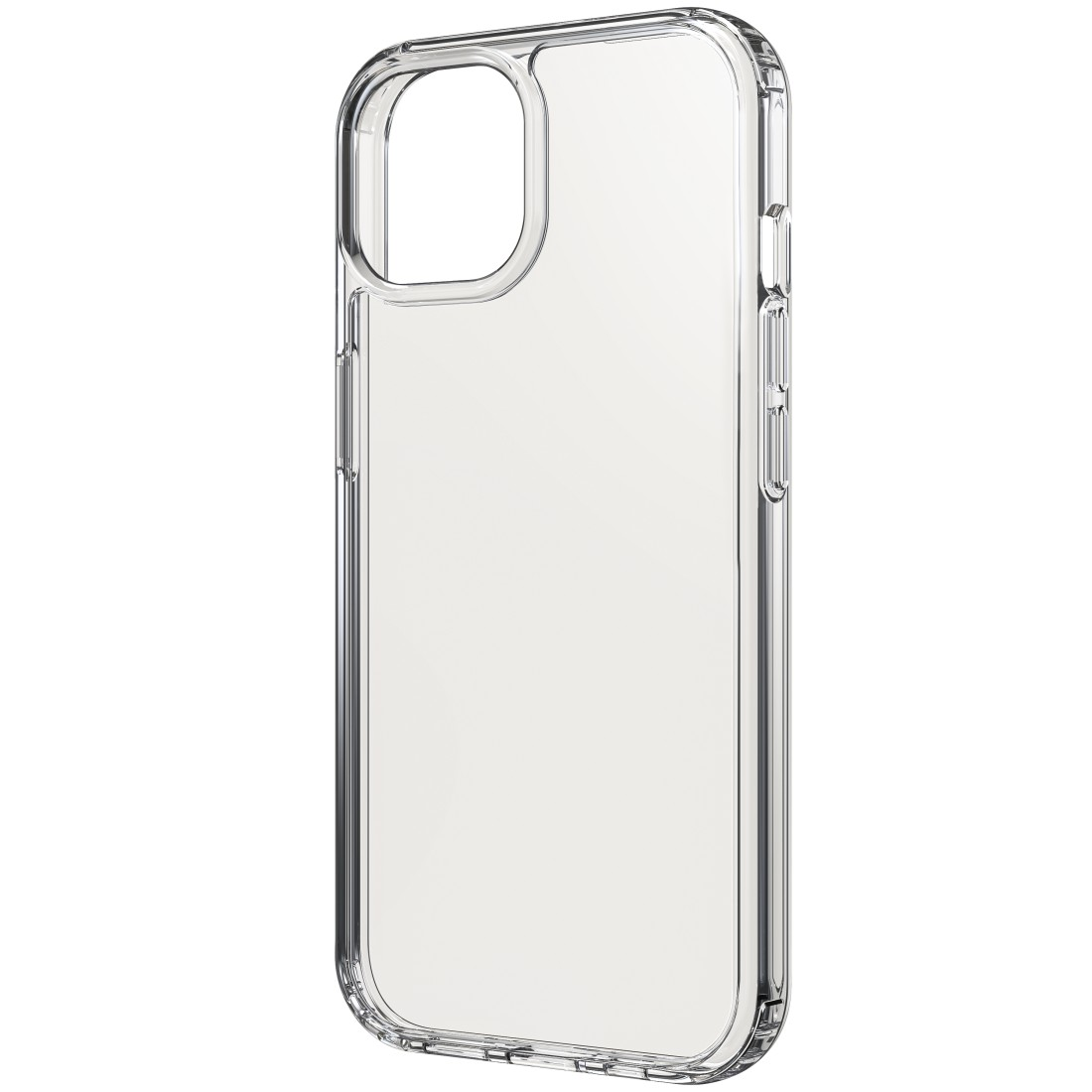 Eine transparente Handyhülle, die die Rückseite und die Seiten des Telefons in klarer, transparenter Optik zeigt.
