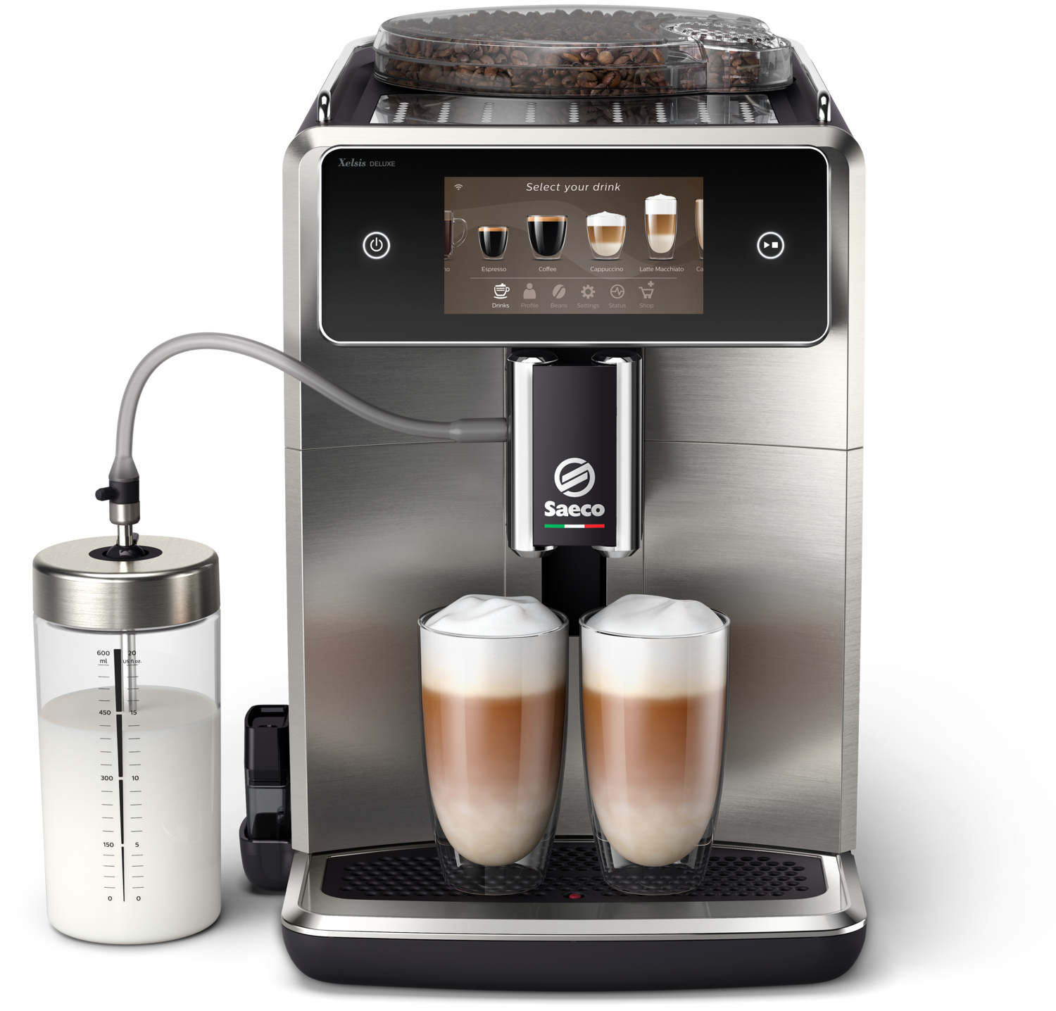 SAECO SM8785/00 Xelsis Kaffeevollautomat (Edelstahl, aus Keramik, 15 bar, Milchschlauch)
