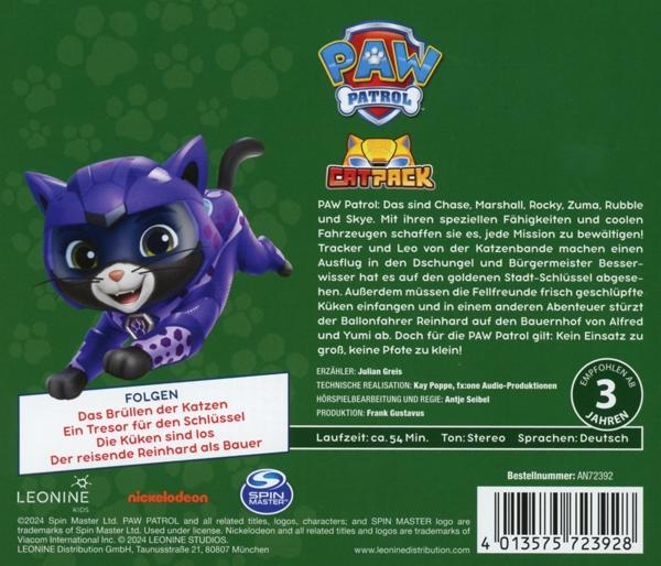 PAW PATROL Catpack DVD-Cover mit einer Cartoon-Katze.