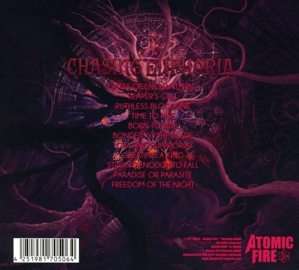 Albumcover mit Text in Weiß und einem roten, dunklen Hintergrund.