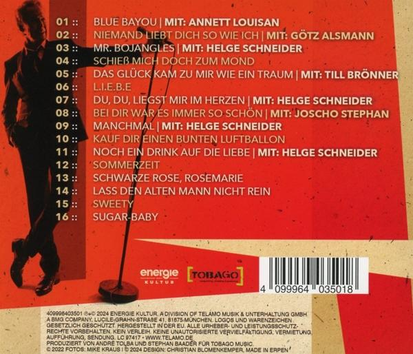 Rückseite einer CD-Hülle mit einer Trackliste. Es hat Text und einen Barcode.