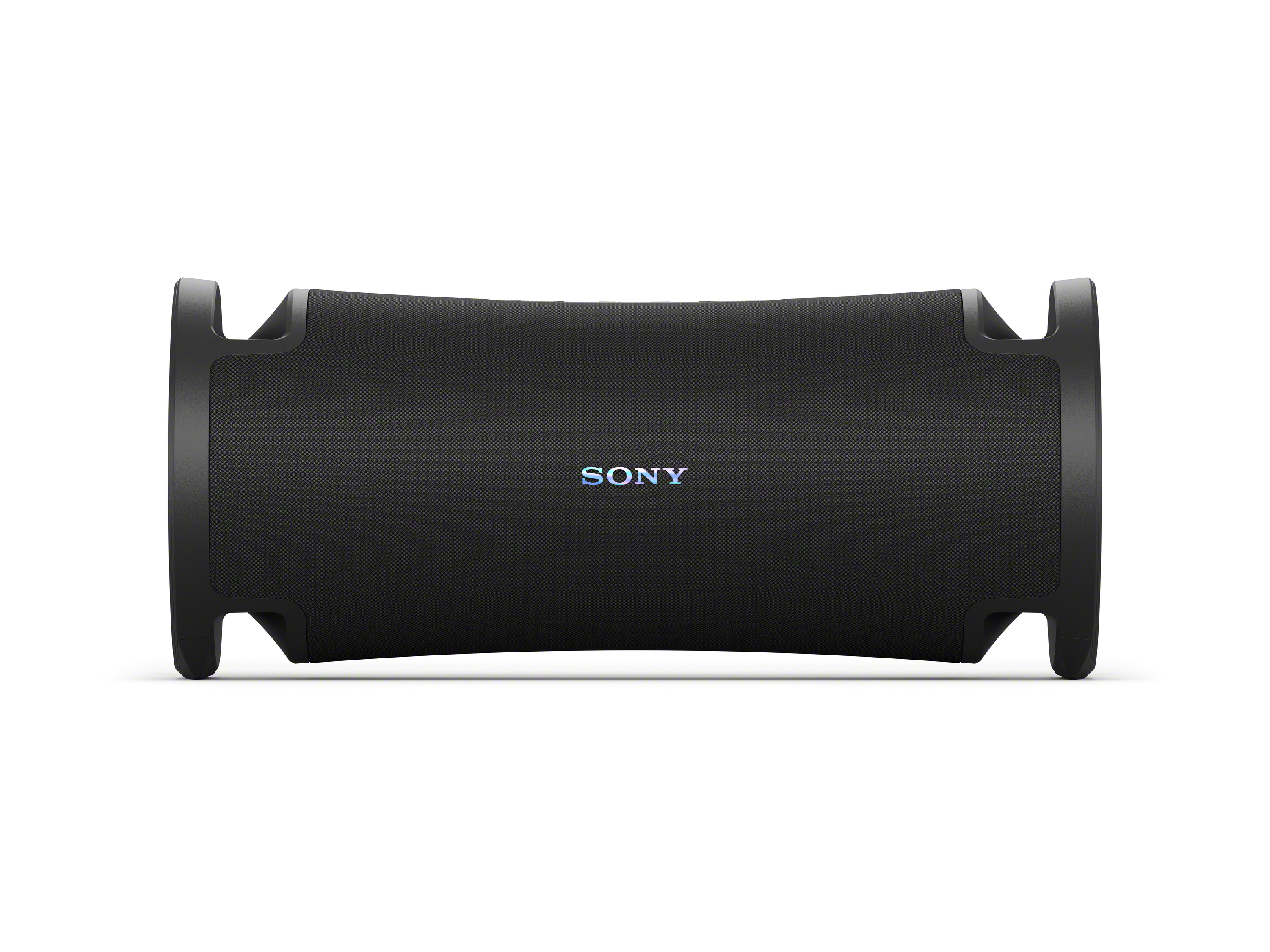 Altavoz cilíndrico negro con el logotipo 'SONY' en azul, perfecto para fiestas.