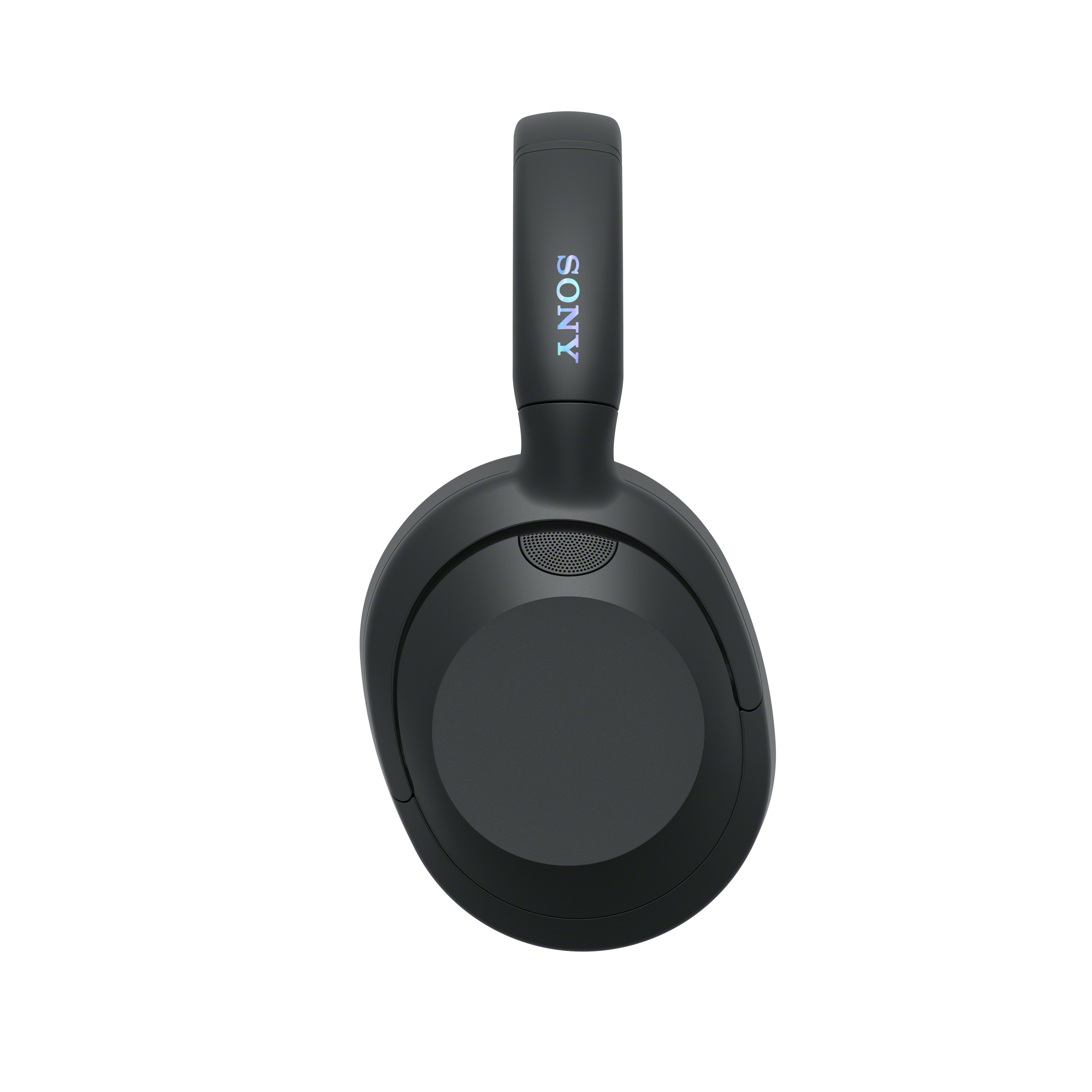 Una vista desde arriba de los auriculares SONY negros con el logo SONY.