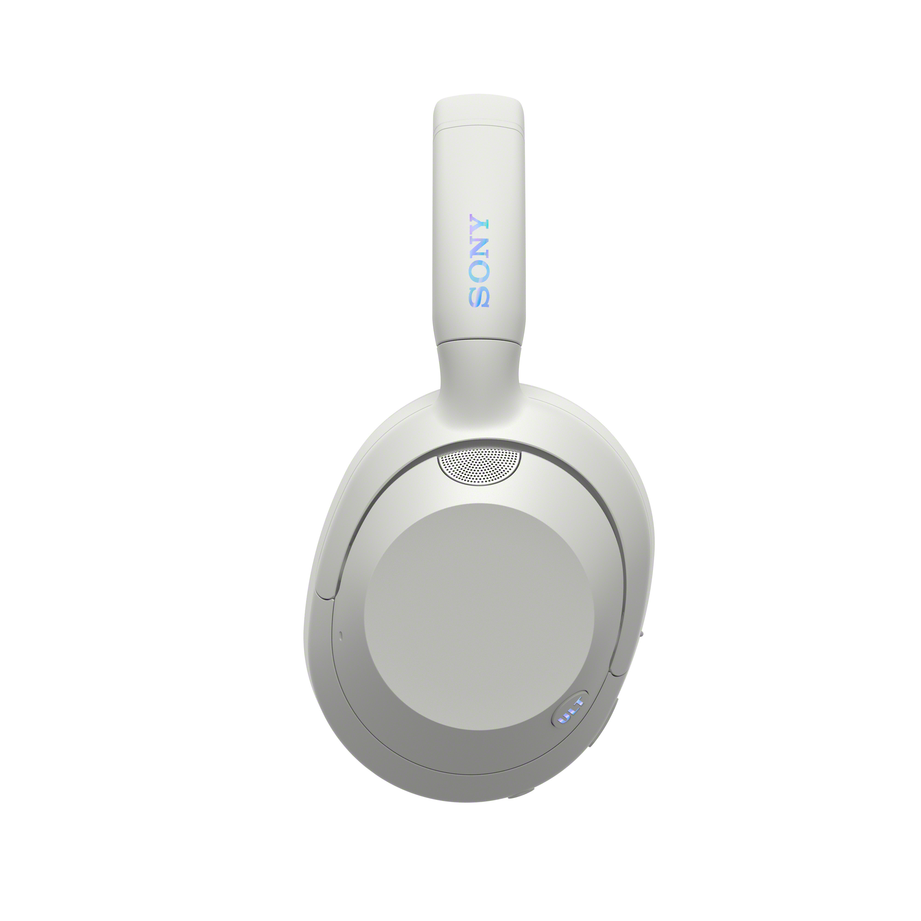 Auriculares Sony blancos. La palabra SONY está impresa en la diadema.