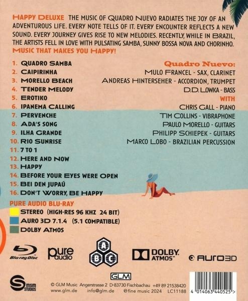 Ein CD-Cover mit Titelliste. Text und ein Bild einer Frau, die am Strand sitzt.