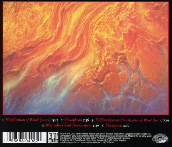 CD-Albumcover mit abstrakten orangefarbenen und roten Flammen.