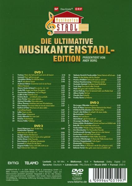 DVD-Hülle mit grünem Hintergrund und Text über die Musikshow. CD und DVD.