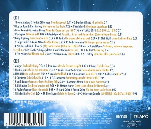 CD-Album mit einer Titelliste und dem Albumtitel auf der Rückseite.