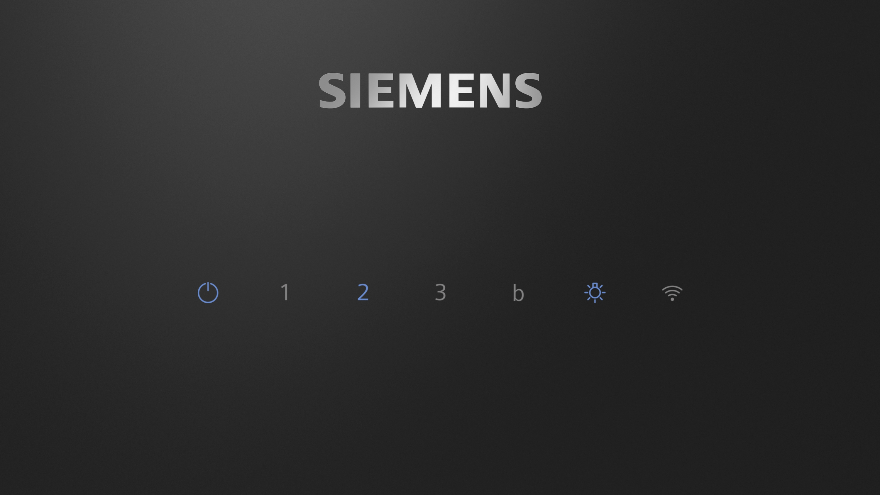 Dunkler Hintergrund mit SIEMENS-Logo und Touch-Button-Symbolen.