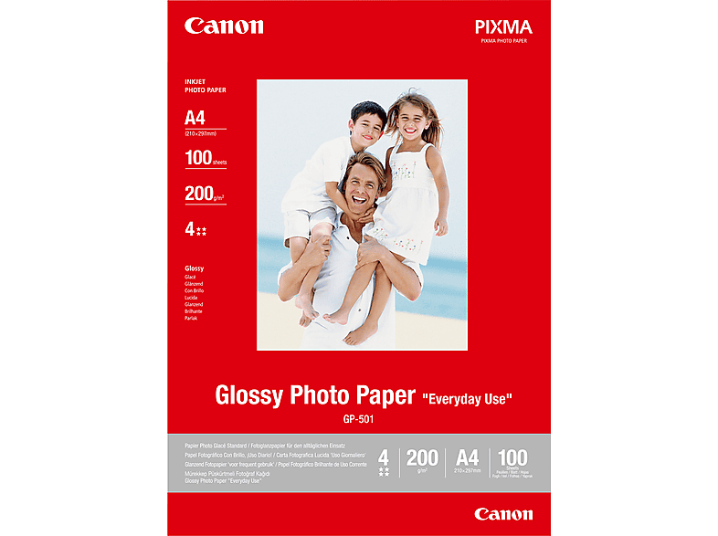 Canon Glossy Photo Paper GP-501 0775B001 Fotopapier DIN A4 200 g/m² 100 Blatt Glänzend — Foto 3 von 3