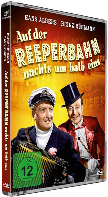 DVD-Cover des Films. Zwei Männer in Anzügen mit Akkordeon. Gelber Hintergrund.