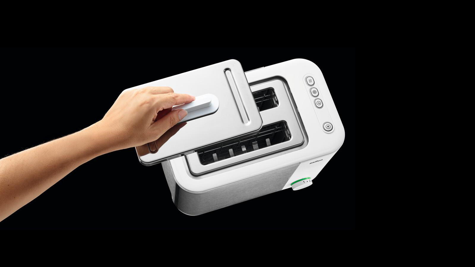 BRAUN ID Collection HT 5010 WH Toaster Weiß (1000 Watt, Schlitze: 2)