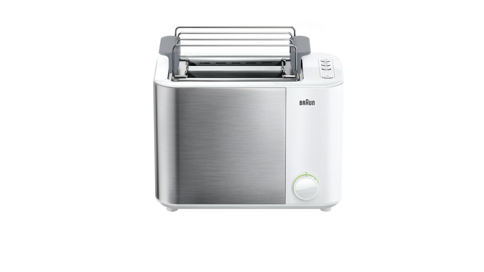 BRAUN ID Collection HT 5010 WH Toaster Weiß (1000 Watt, Schlitze: 2)