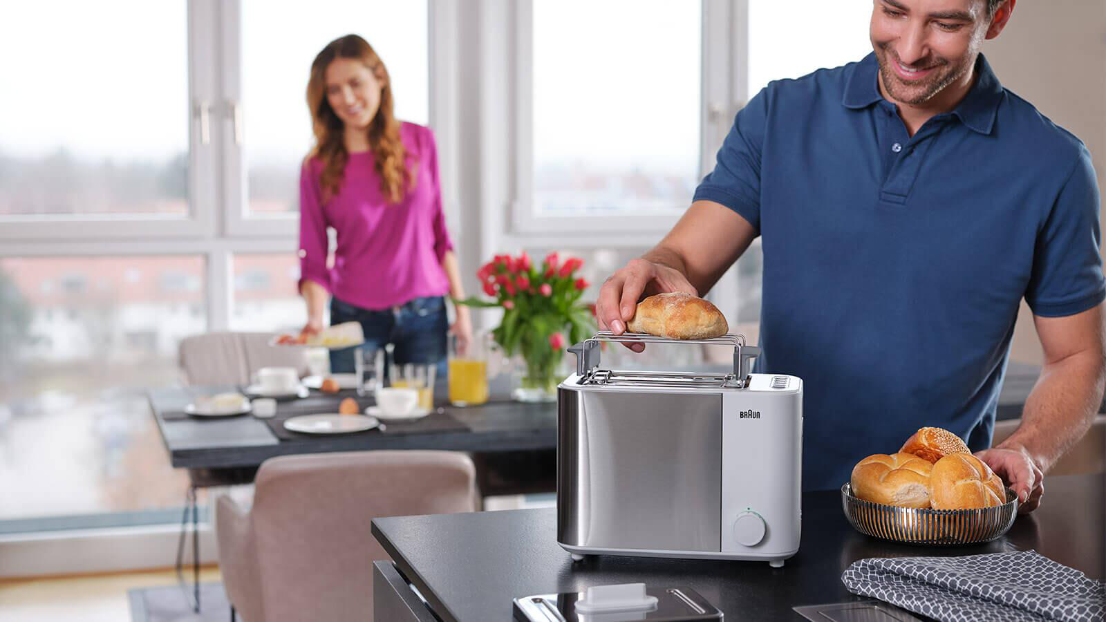 BRAUN ID Collection HT 5010 WH Toaster Weiß (1000 Watt, Schlitze: 2)