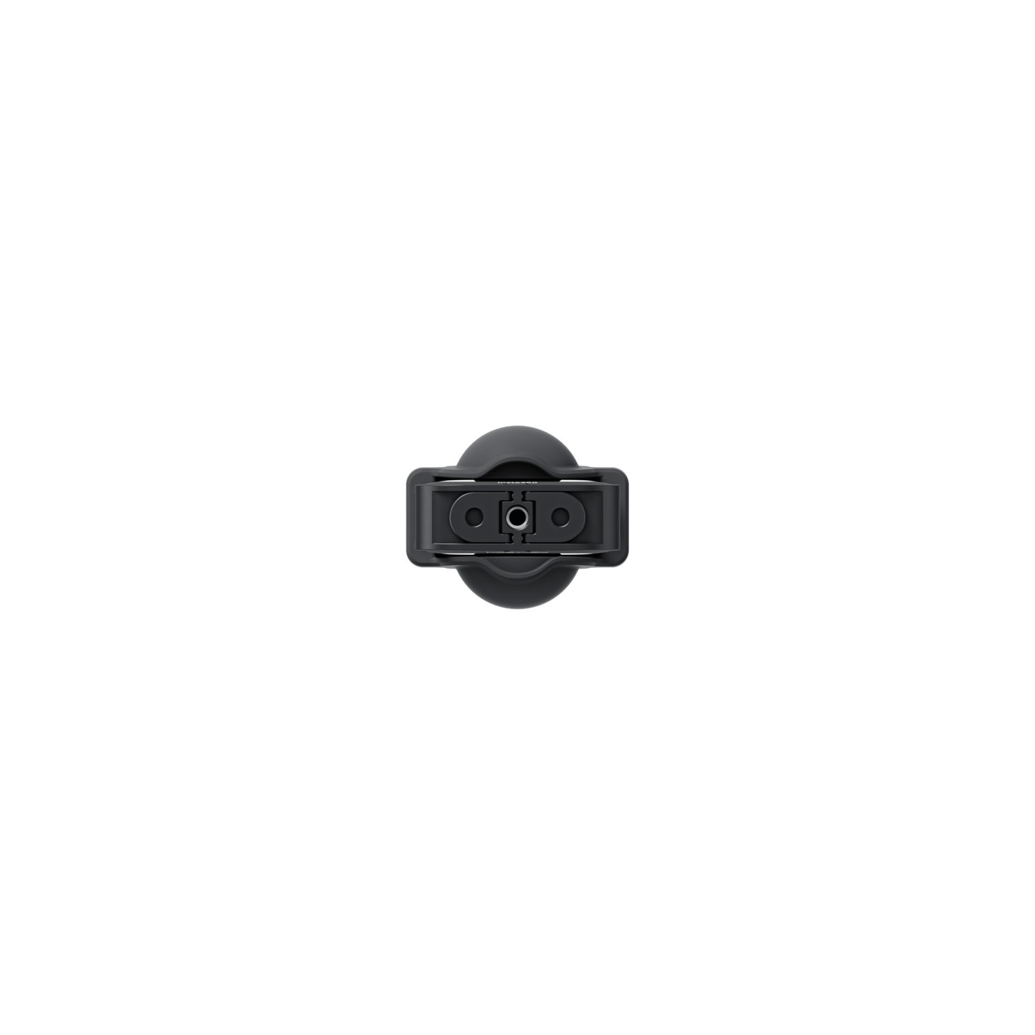 Black camera with two lenses, top view.