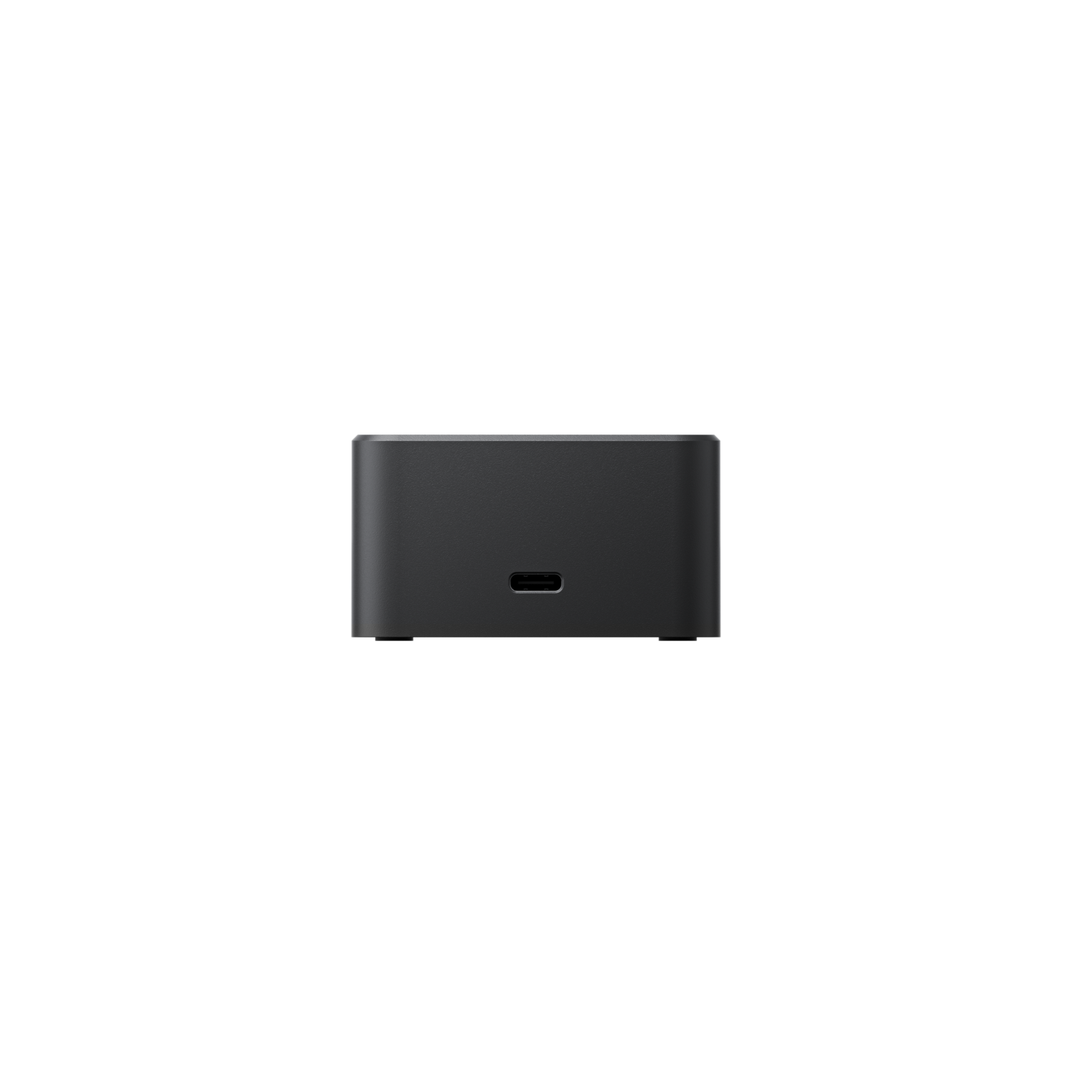 Black box with a USB port on the side. Black background.