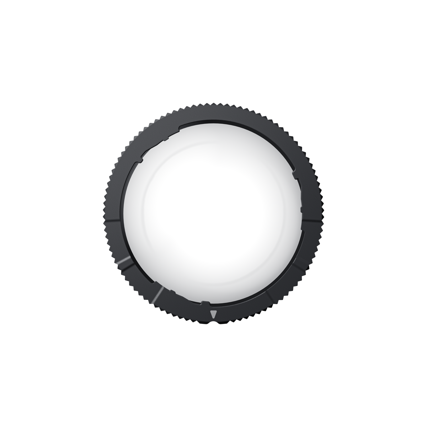 Black gear with a white circle at the center, against a black background.