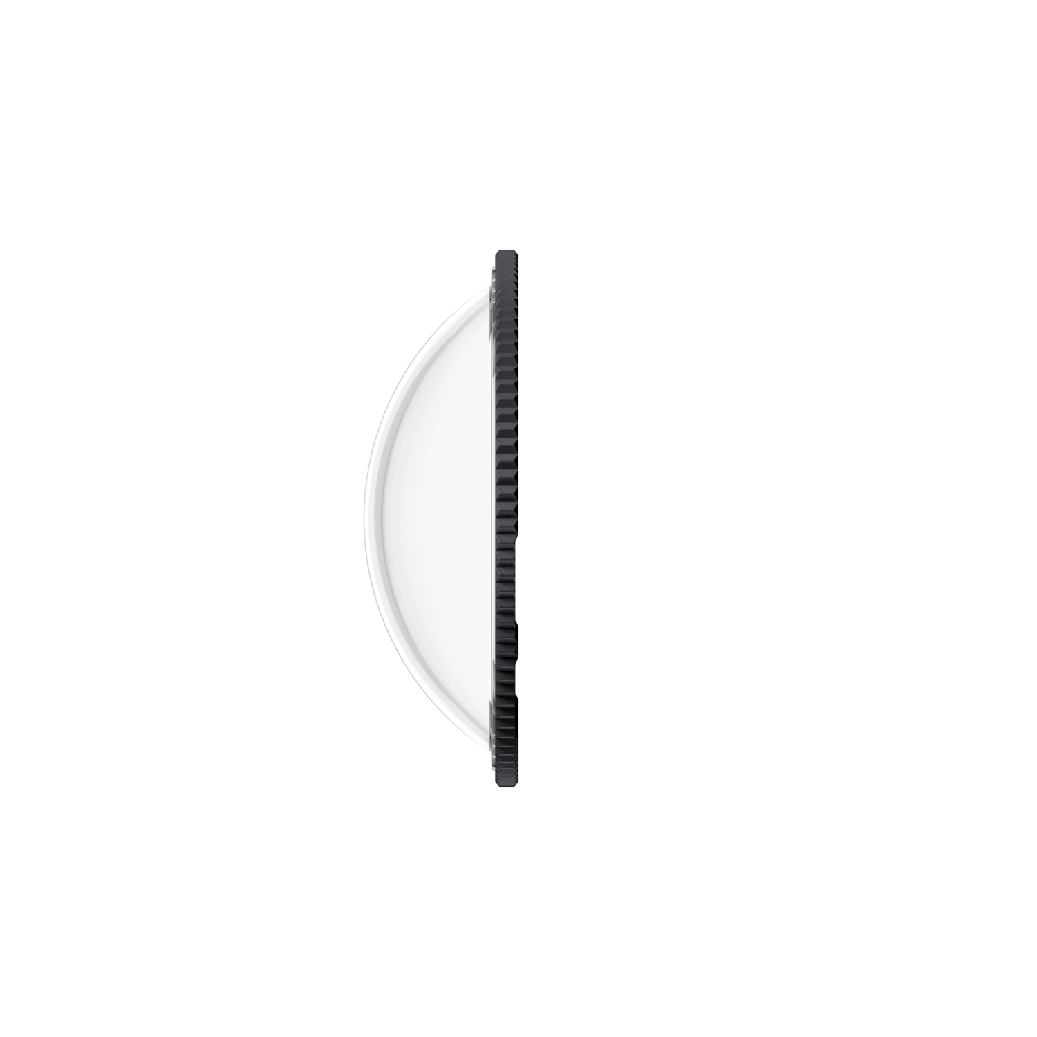 A white reflector with a black frame is seen from the side against a black background.