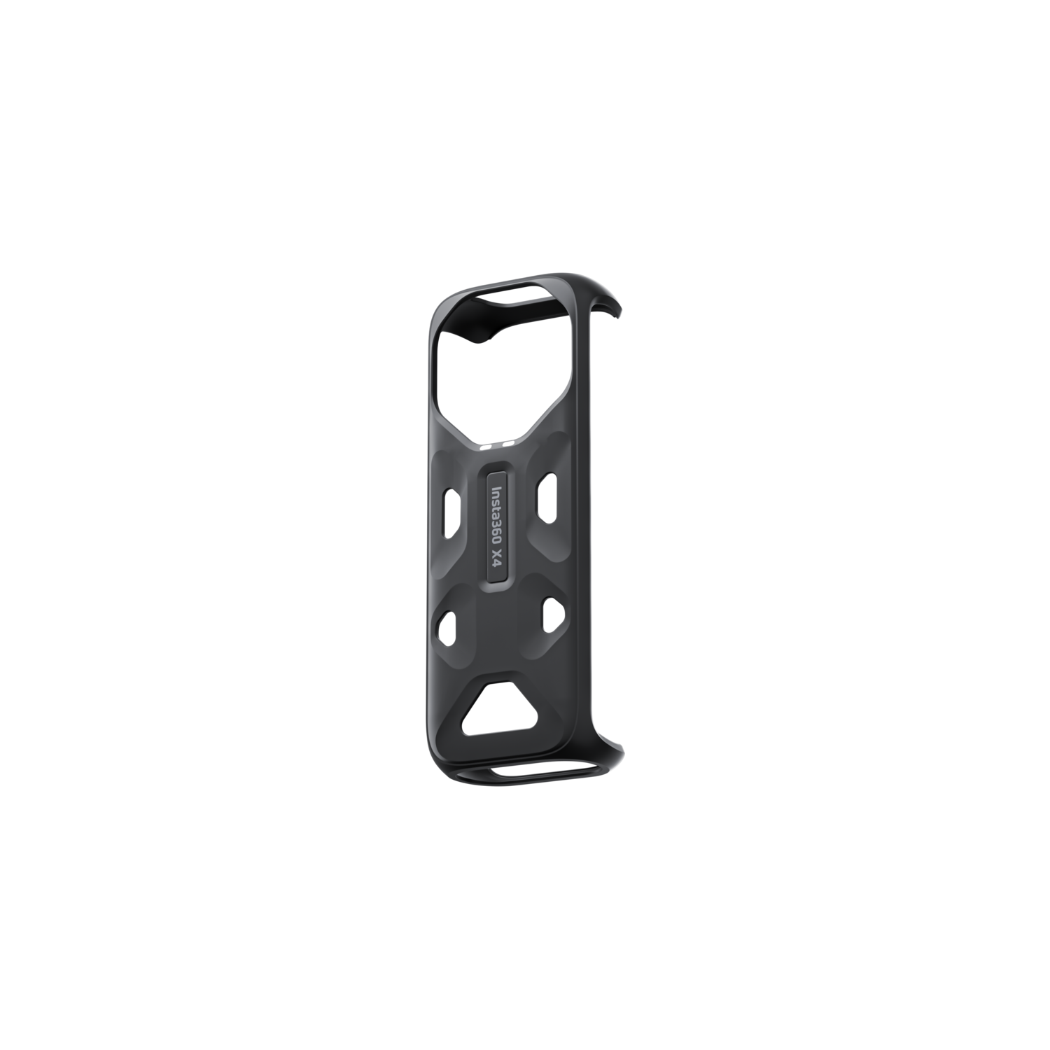 Black Insta360 X4 protective case against a black backdrop.