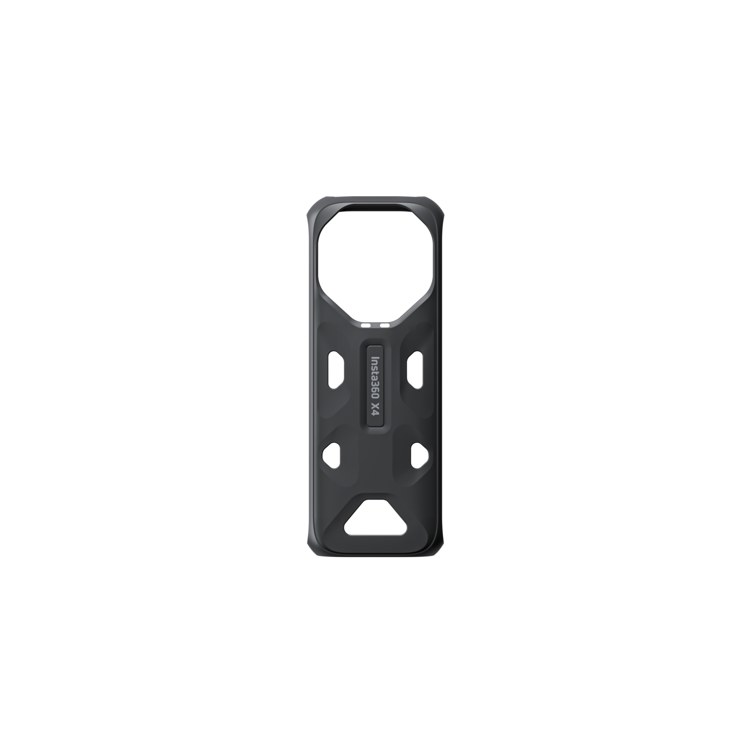 Black camera case, with text 'Insta360 X4', on a black background.