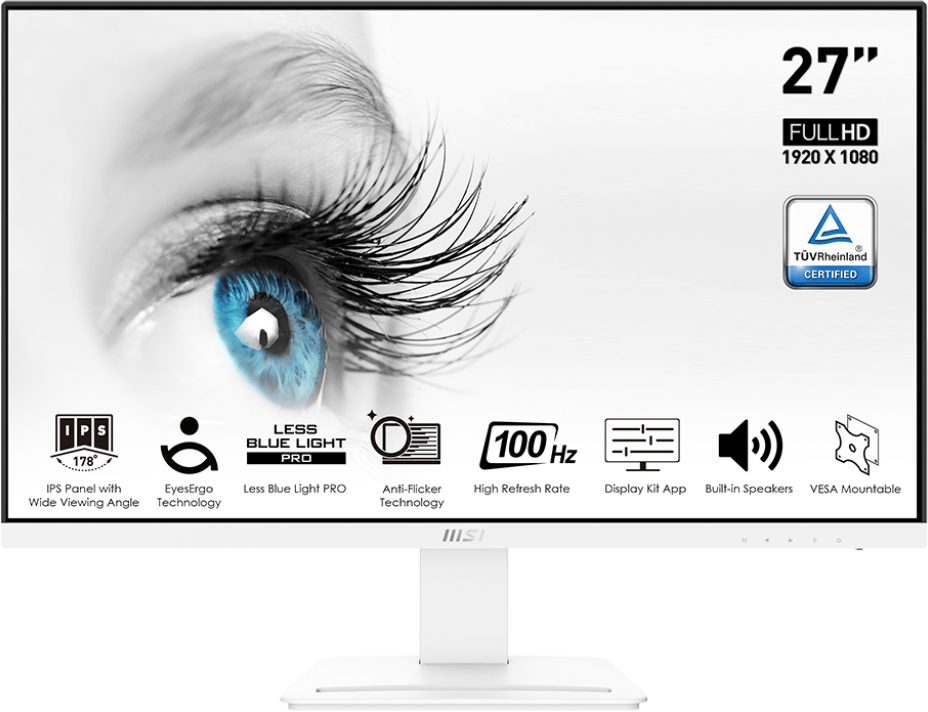 MSI PRO MP273AW 27'' Sík FullHD 100 Hz 16:9 Adaptive-Sync IPS LED Professzionális kijelző