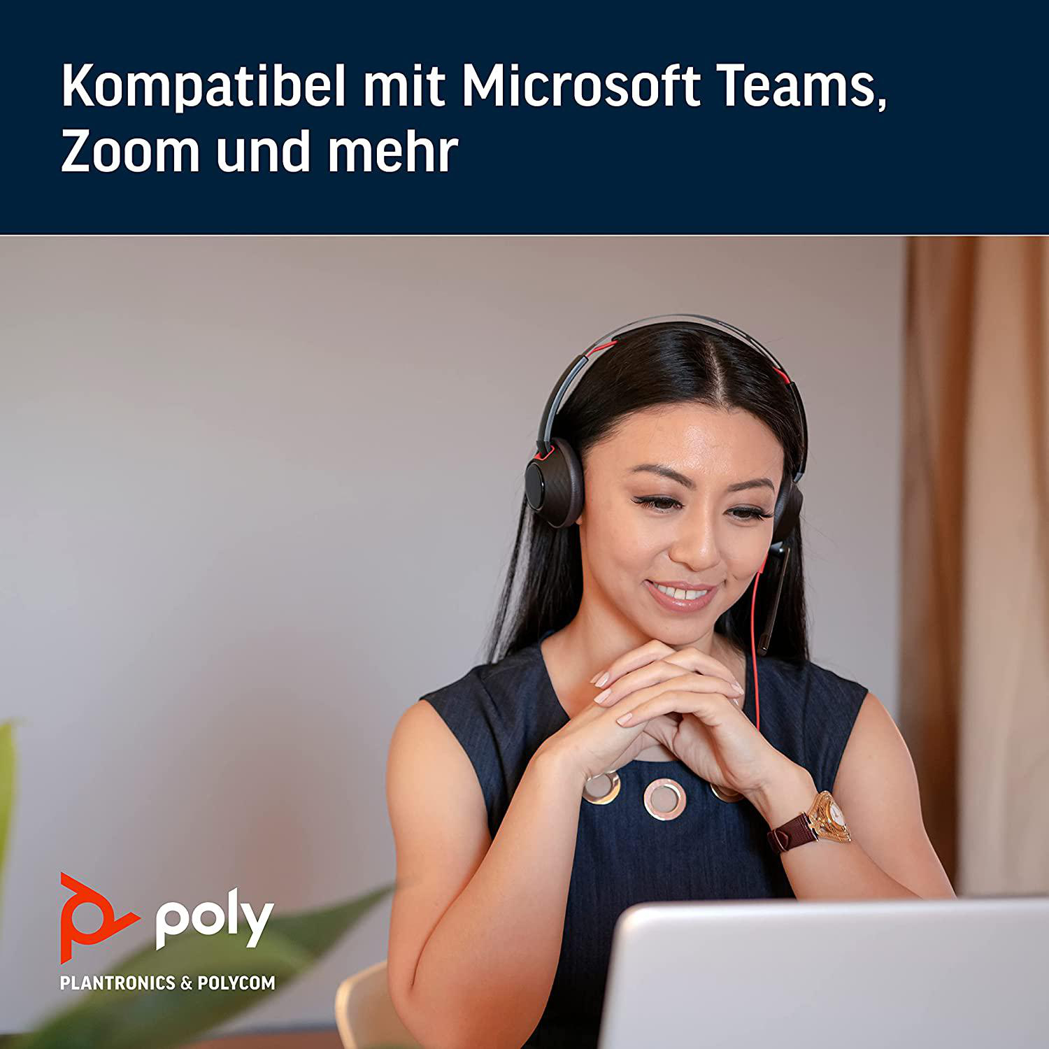 POLY Blackwire 5220, Over-ear Headset Schwarz