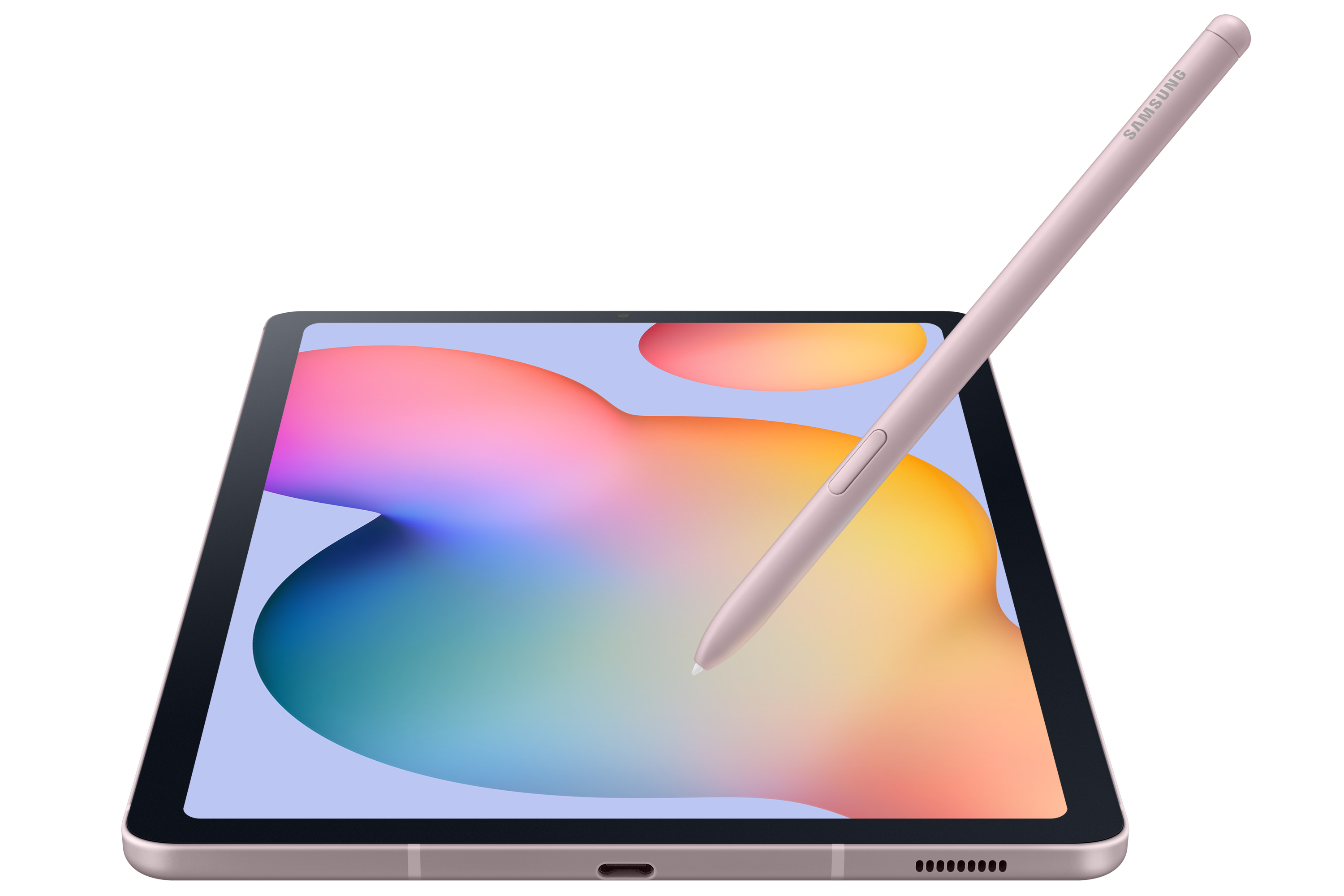 Siyah bir yüzeyde bir kalemle bir tablet görüntüleniyor.