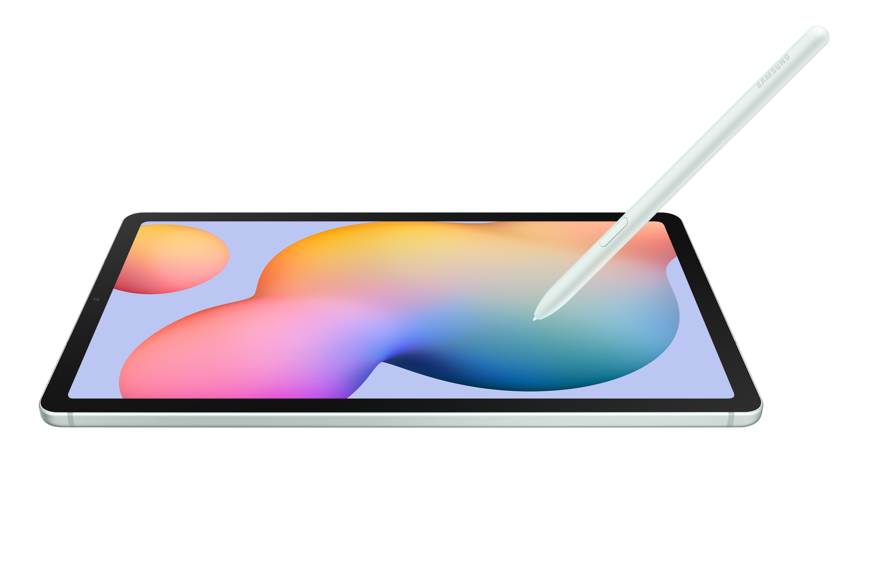 Siyah bir yüzeye yerleştirilmiş bir kalemle tablet.
