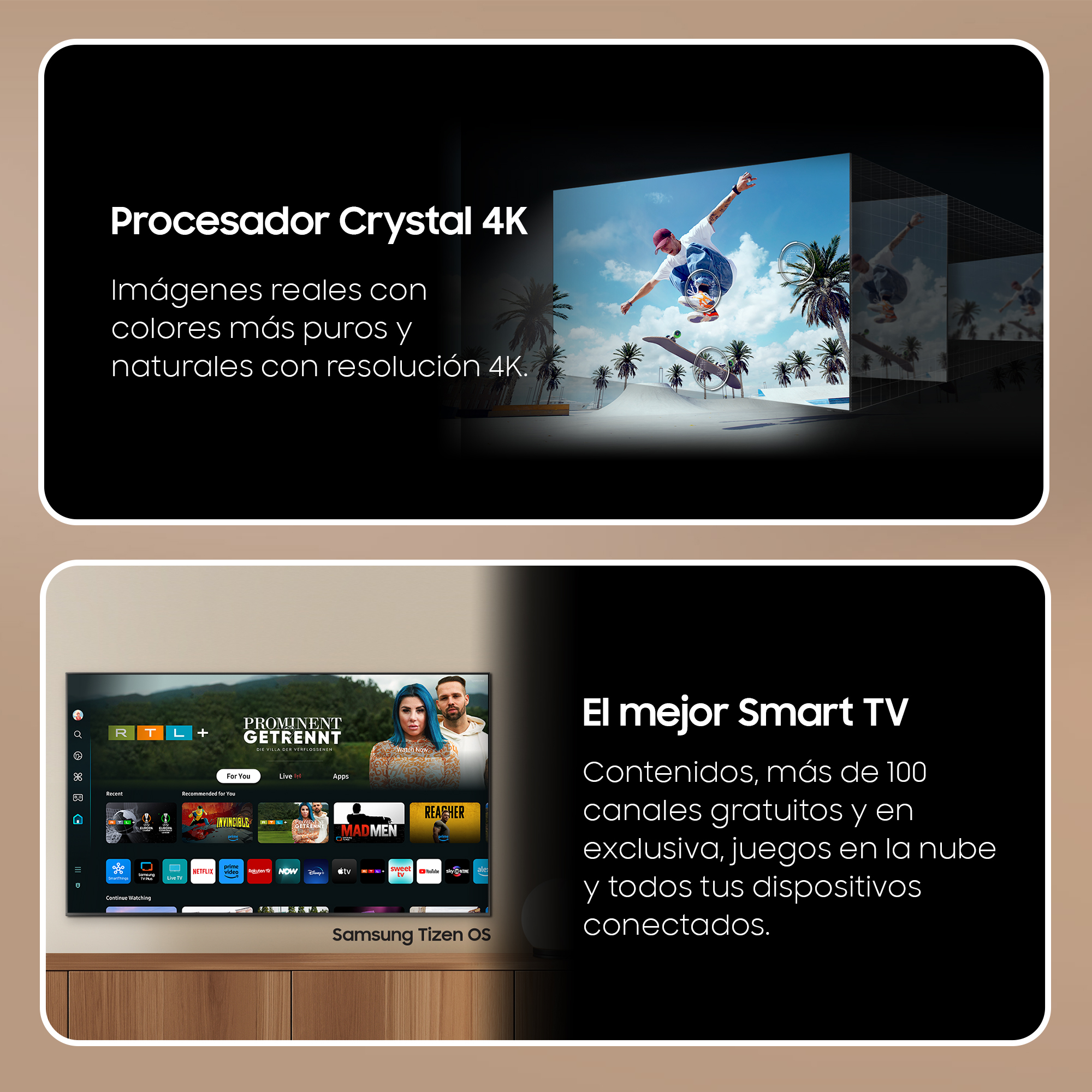 TV LED 50" - Samsung TU50DU8505KXXC, UHD 4K, Procesador Crystal 4K, Smart TV, DVB-T2 (H.265), Titan Gray