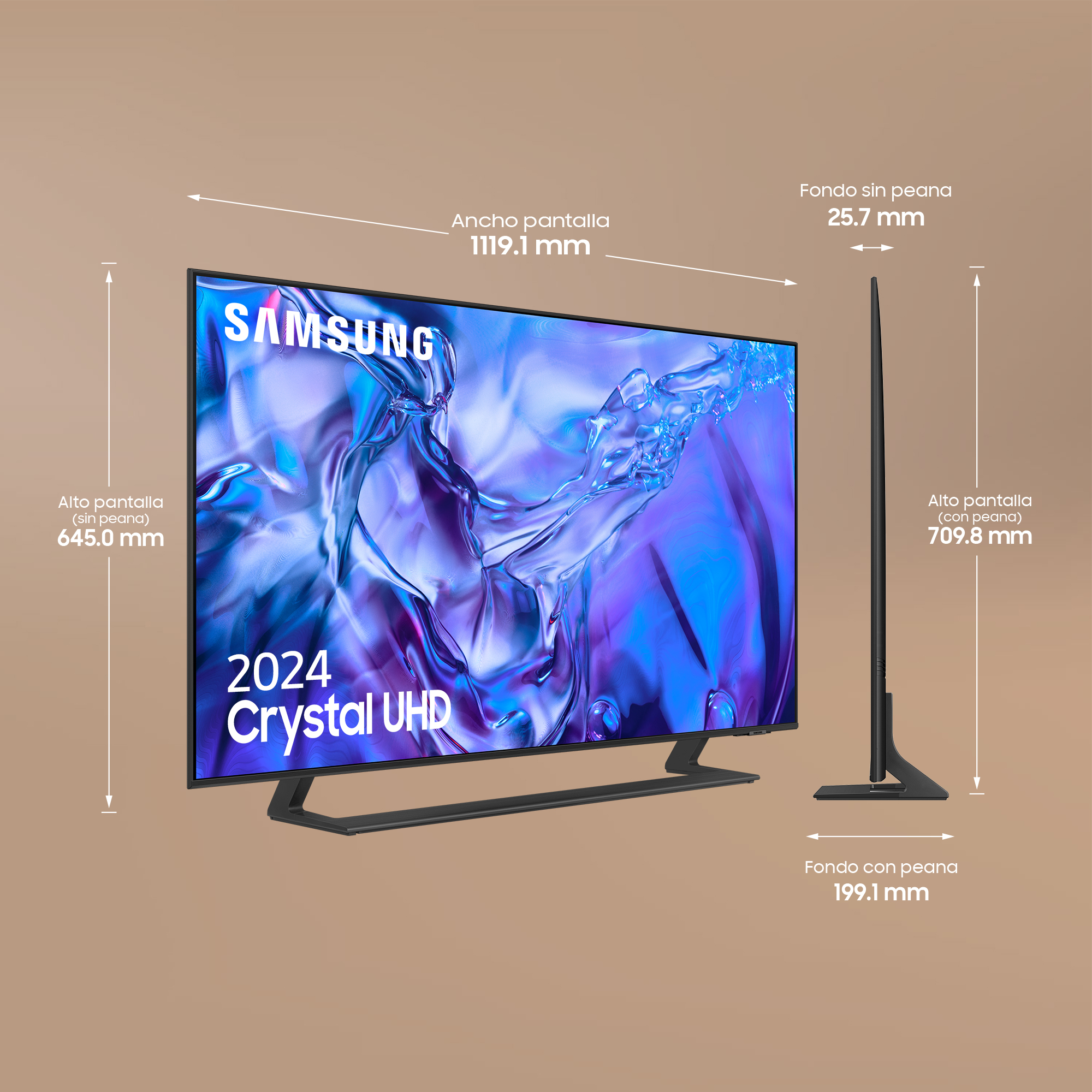 TV LED 50" - Samsung TU50DU8505KXXC, UHD 4K, Procesador Crystal 4K, Smart TV, DVB-T2 (H.265), Titan Gray