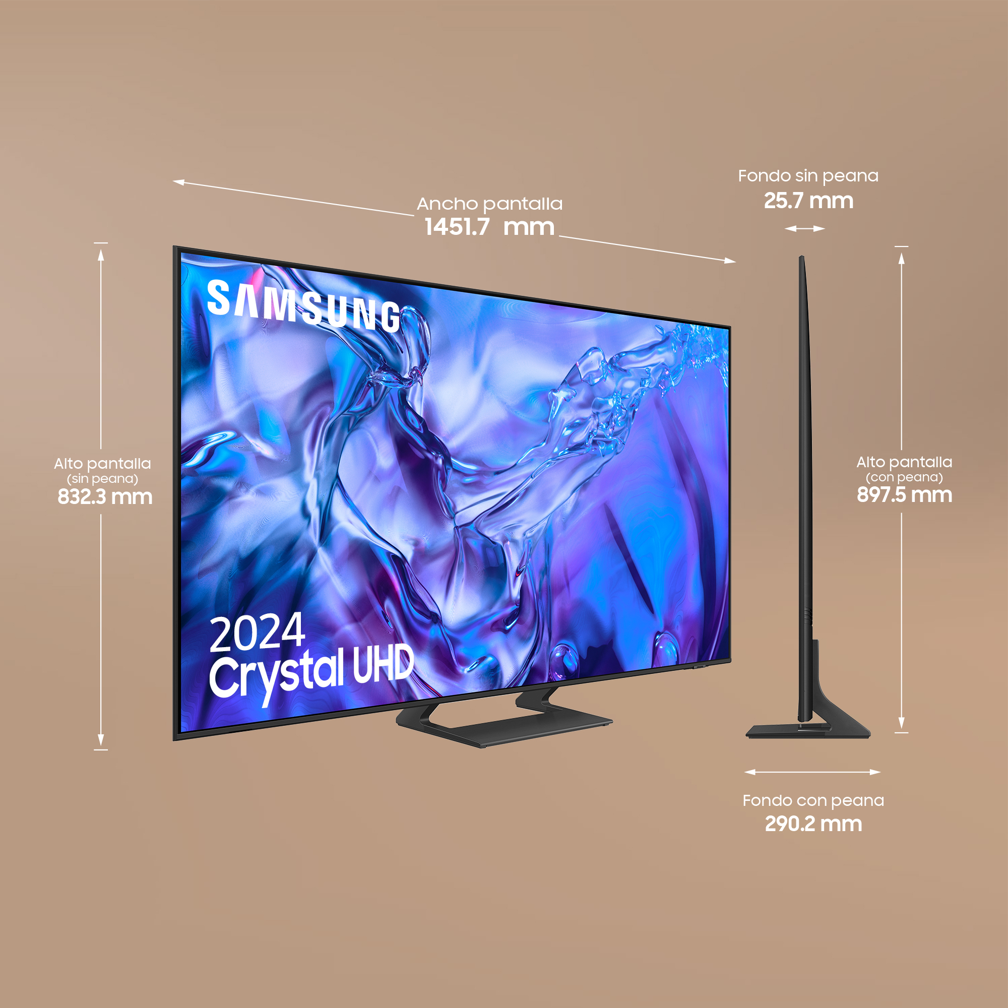 TV LED 65" - Samsung TU65DU8505KXXC, UHD 4K, Procesador Crystal 4K, Smart TV, DVB-T2 (H.265), Titan Gray
