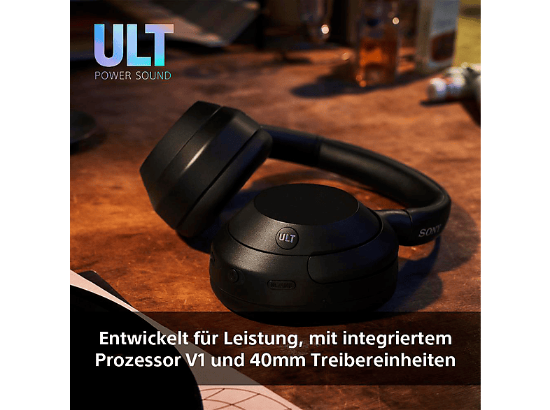 Sony ULT wear Bluetooth Kopfhörer mit Noise Cancelling, bis zu 30h Akkuleistung, IOS/Android, der gleiche Prozessor wie WH-1000XM5, Schwarz; Bluetooth-Kopfhörer — Foto 2 von 5