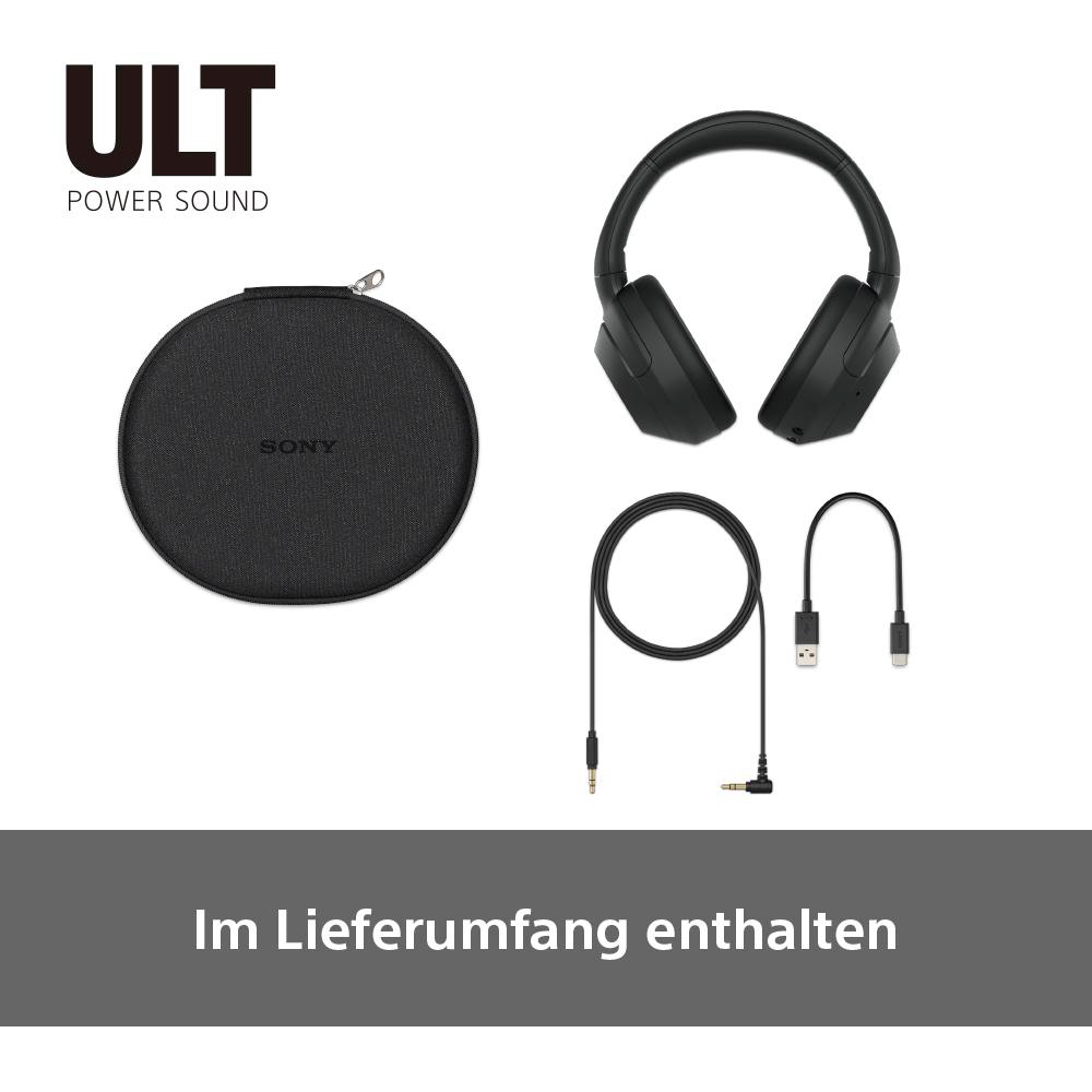 Kopfhörer, Etui, Ladekabel und Audiokabel.