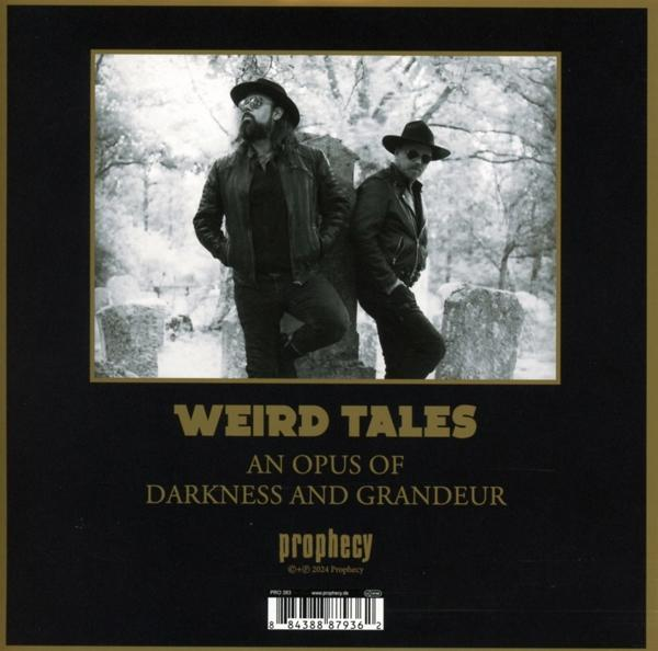 Zwei Männer mit Hüten stehen vor Grabsteinen, Albumcover.