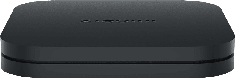 Fekete Xiaomi smart TV box, egy kis téglalap alakú eszköz.