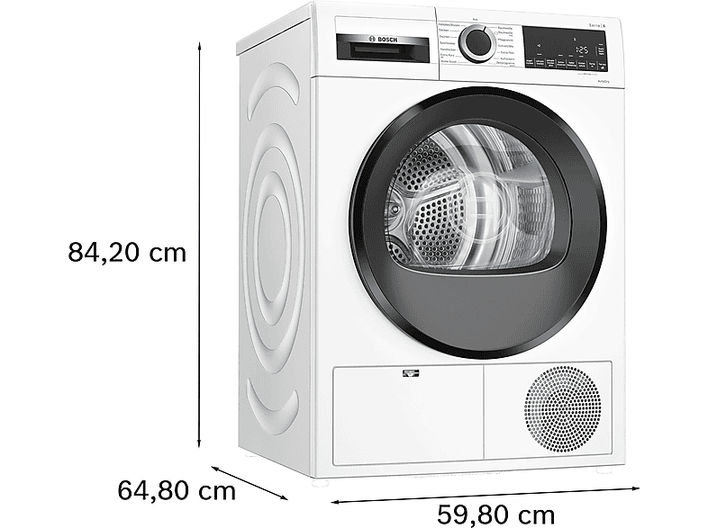 BOSCH WQG 241030 Wärmepumpentrockner (9,0 kg, Weiß)
