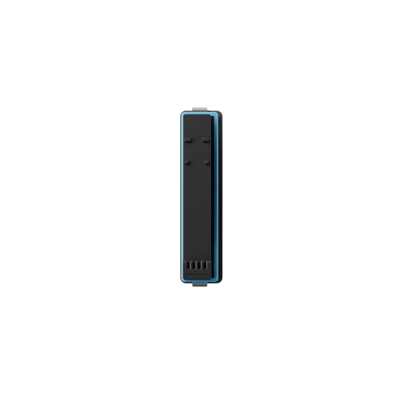 A black device with a USB-C port and three small rectangles on a white background.