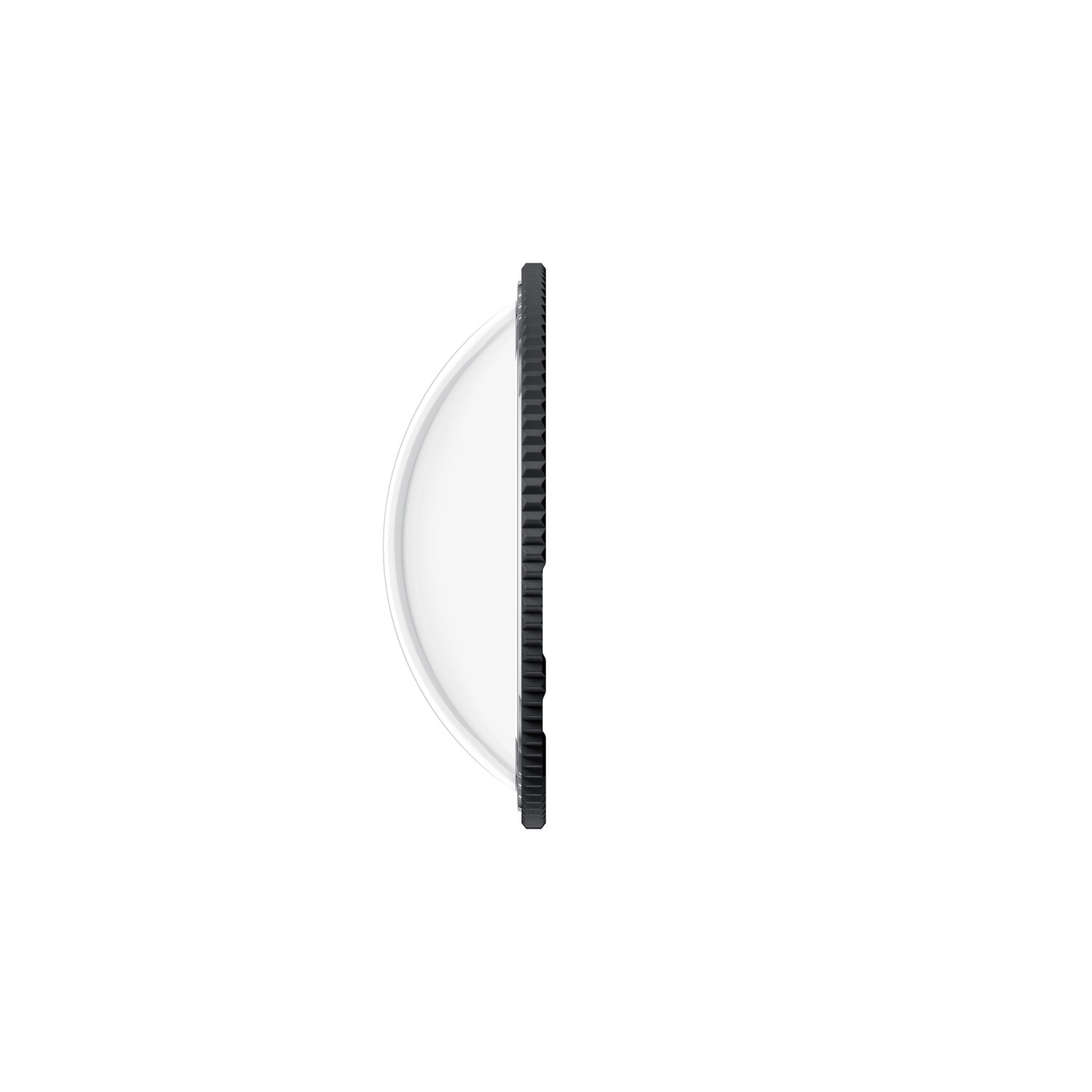 Zijaanzicht van een rond LED-lichtpaneel met zwarte randen en een witte diffuser.