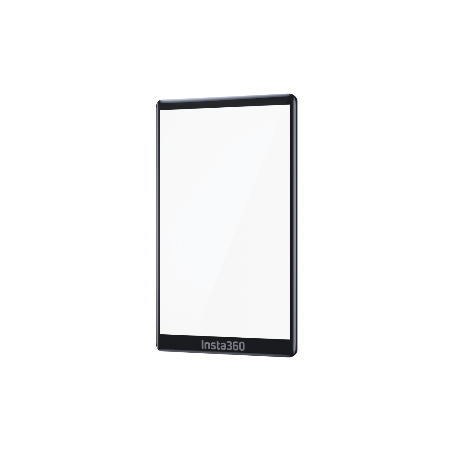 Zwarte tablet met scherm, zwart frame en het Insta360 logo aan de onderkant.