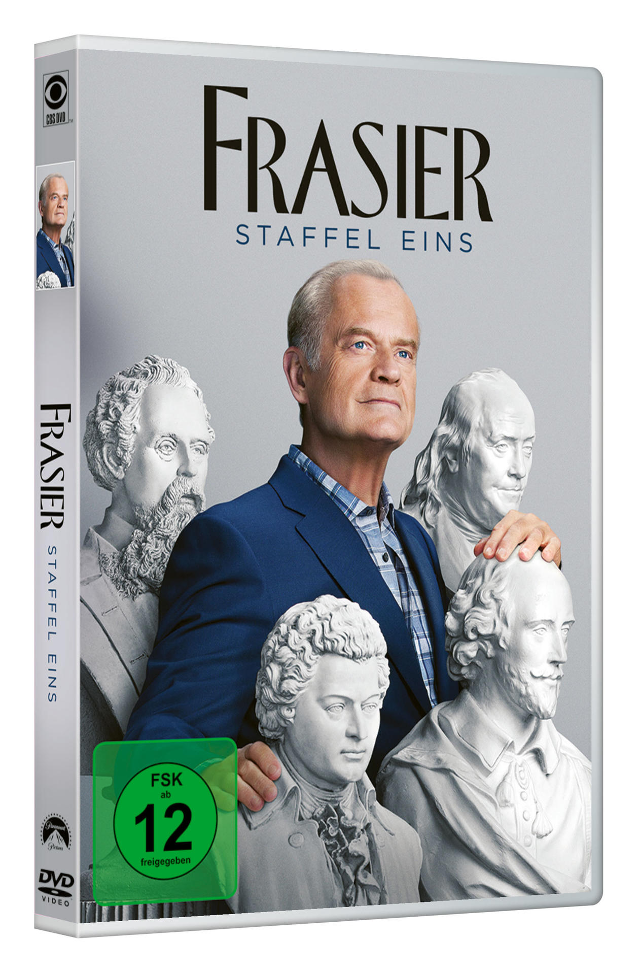 Die DVD-Hülle der Fernsehserie Frasier, mit Kelsey Grammer.
