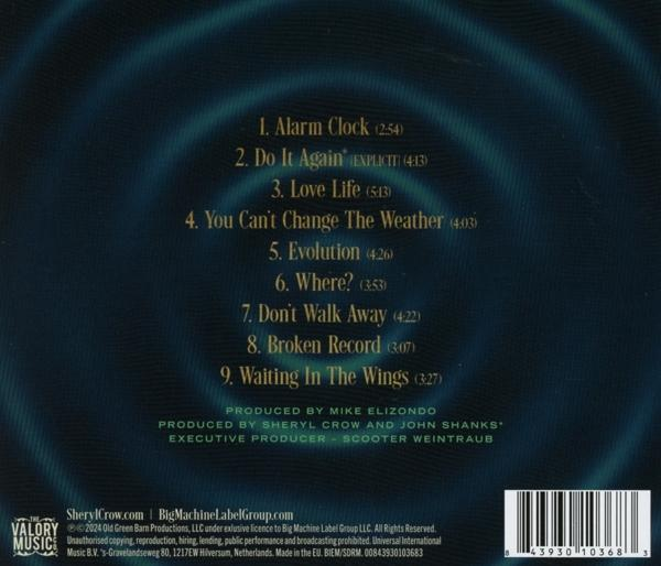 Album hátlapja, számlista és stáblista. Sheryl Crow 'Threads' című albuma.