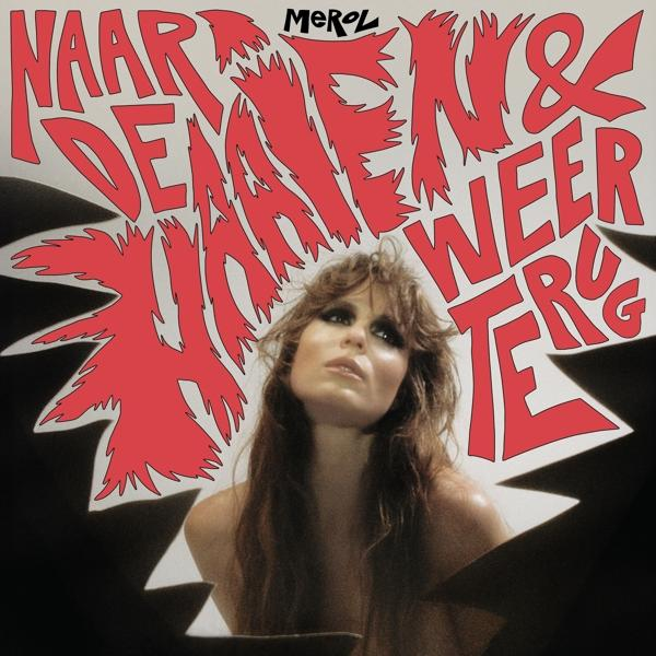 Pochette d'album avec visage de femme et texte rouge, thème musical.
